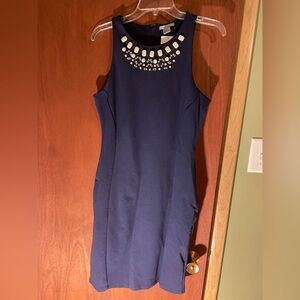 Elegant Navy Blue Sleeveless Dress. New with tags.